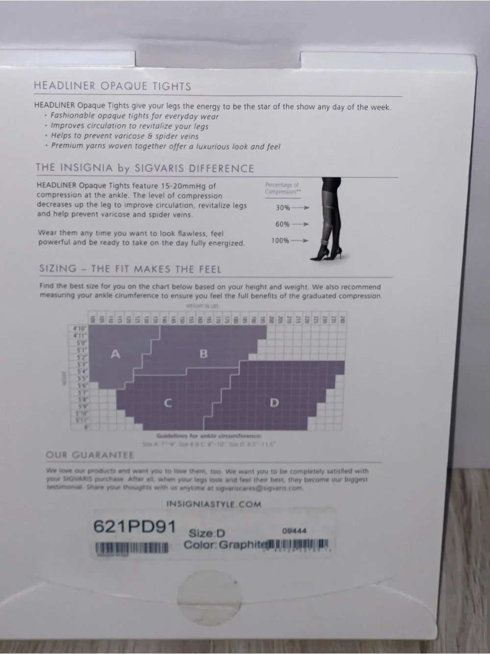 New WOLFORD INSIGNIA TIGHTS GRAY GRAPHITE SIZE D